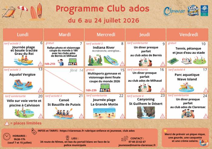 Programme-club-ados-Juillet-2026 PROGRAMME du 6 au 24 juillet 2026